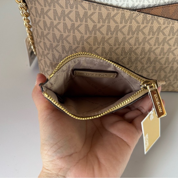 Michael Kors Jet Set Travel Dome Brown Crossbody Bag + Wallet Set - Picture 14 of 15